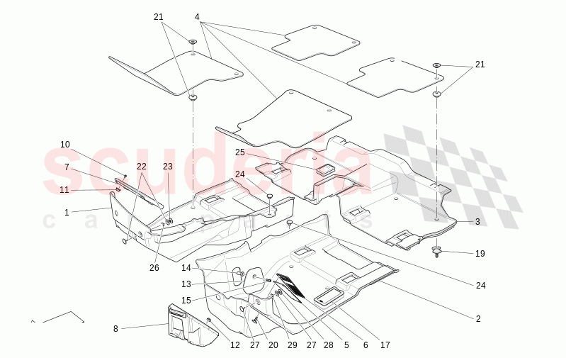 PASSENGER COMPARTMENT MATS of Maserati Maserati Levante Modena Automatic 3.0 BT V6 4WD 350HP
