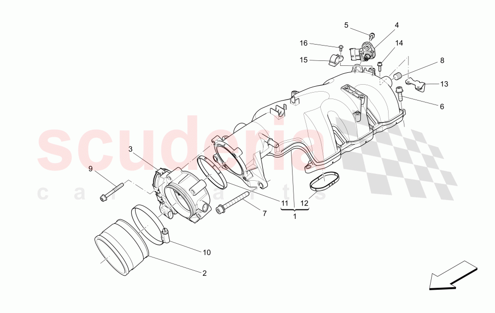 INTAKE MANIFOLD AND THROTTLE BODY of Maserati Maserati Quattroporte (2017+) S Q4