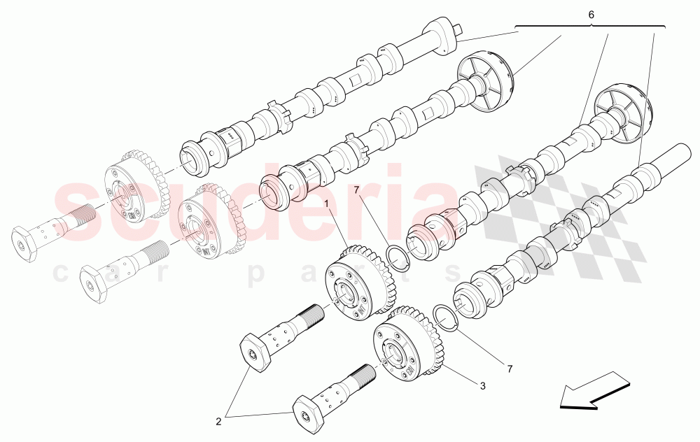 LH CYLINDER HEAD CAMSHAFTS of Maserati Maserati Quattroporte (2017+) S V6 410bhp