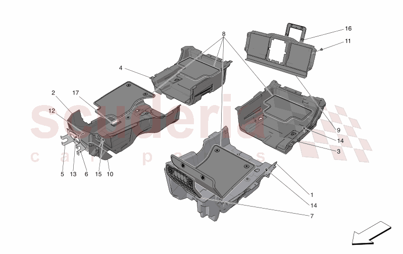 PASSENGER COMPARTMENT MATS of Maserati Maserati GranTurismo M189 TROFEO  AUTOMATIC 4WD 3.0 BT V6 550 HP
