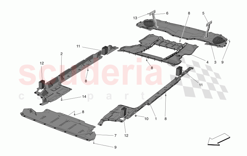UNDERBODY AND UNDERFLOOR GUARDS of Maserati Maserati Grecale Folgore Automatic 4WD BEV 400 kW