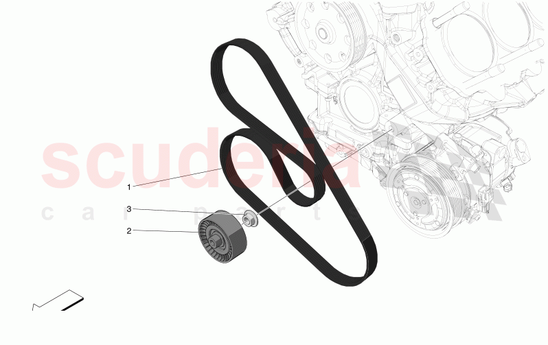 AUXILIARY DEVICE BELTS of Maserati Maserati MC20 Automatic 3.0 BT V6 2WD 630HP