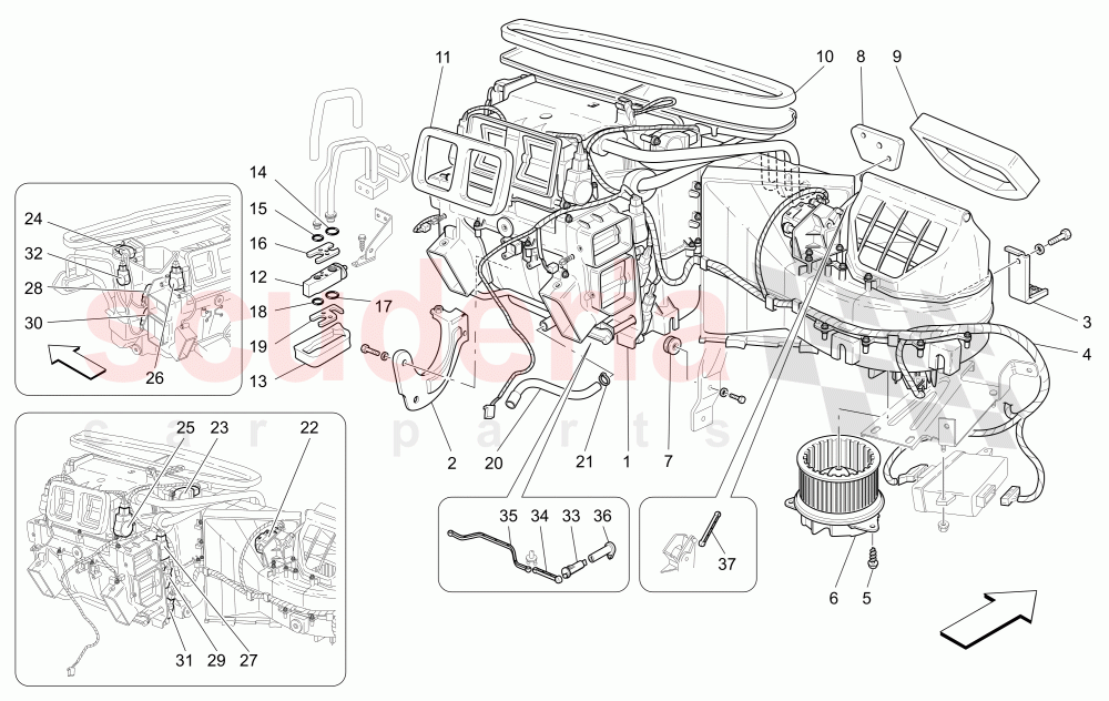 A/C UNIT: DASHBOARD DEVICES of Maserati Maserati GranTurismo (2009-2012) S Auto