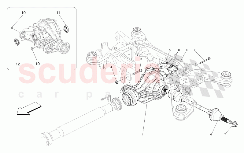 DIFFERENTIAL AND REAR AXLE SHAFTS of Maserati Maserati Levante Modena Automatic 3.0 BT V6 4WD 350HP