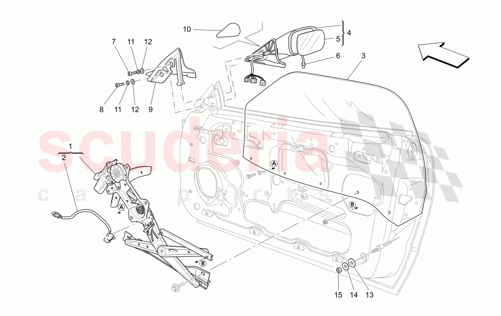 GLASS LIFT AND EXTERNAL REAR-VIEW MIRRORS of Maserati Maserati 4200 Spyder (2005-2007) GT