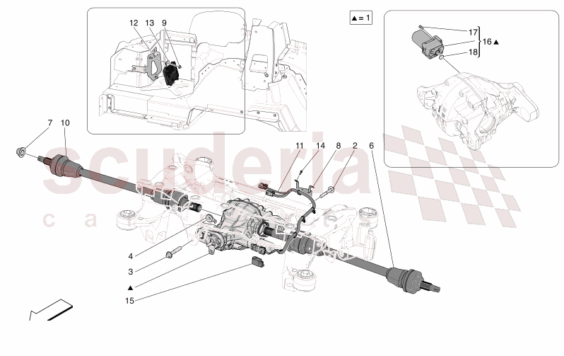 DIFFERENTIAL AND REAR AXLE SHAFTS of Maserati Maserati GranTurismo M189 TROFEO  AUTOMATIC 4WD 3.0 BT V6 550 HP
