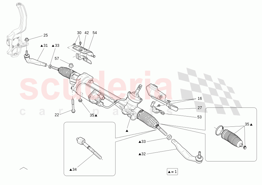 COMPLETE STEERING RACK UNIT of Maserati Maserati Levante Modena Automatic 3.0 BT V6 4WD 350HP