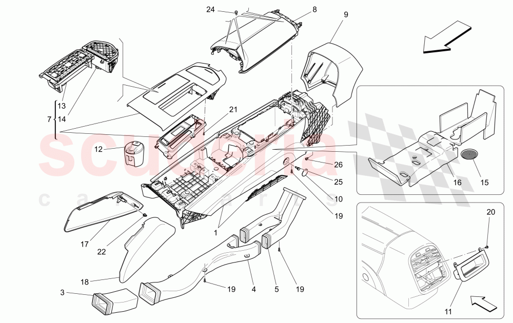 ACCESSORY CONSOLE AND CENTRE CONSOLE of Maserati Maserati Quattroporte (2017+) Diesel