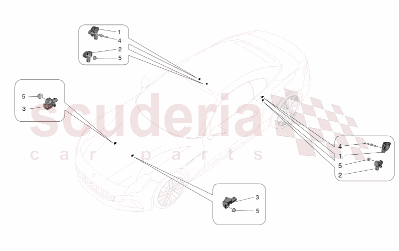 CRASH SENSORS of Maserati Maserati GranCabrio M189    AUTOMATIC 4WD 3.0 BT V6 490 HP