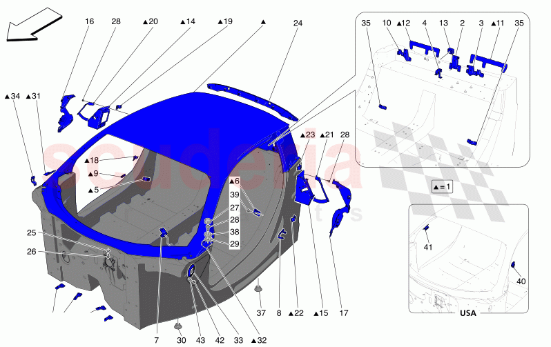 CENTRAL MONOCOQUE of Maserati Maserati MC20 GT2 Stradale  Automatic 3.0 BT V6 2WD 630HP - 640HP