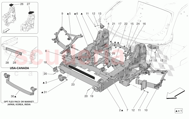 FRONT CHASSIS of Maserati Maserati MC20 Automatic 3.0 BT V6 2WD 630HP