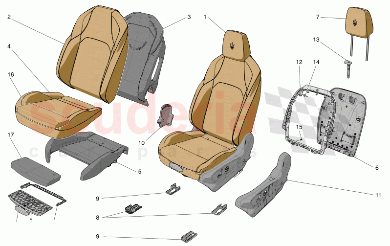 FRONT SEATS: TRIM PANELS of Maserati Maserati Grecale GT Automatic 2.0 T4 4WD 300HP MHEV