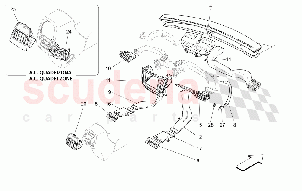 A/C UNIT: DIFFUSION of Maserati Maserati Levante (2017+)