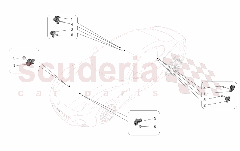 CRASH SENSORS of Maserati Maserati GranTurismo M189 FOLGORE  AUTOMATIC 4WD BEV 560 kW
