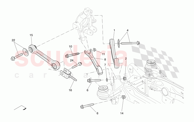 REAR SUSPENSION of Maserati Maserati Levante Modena S Automatic 3.0 BT V6 4WD 430HP