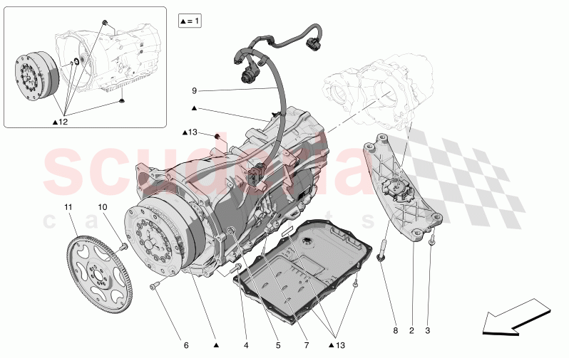GEARBOX HOUSINGS of Maserati Maserati Grecale Modena Automatic 2.0 T4 4WD 250HP MHEV