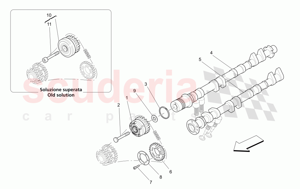 LH CYLINDER HEAD CAMSHAFTS of Maserati Maserati GranCabrio (2011-2012) Sport