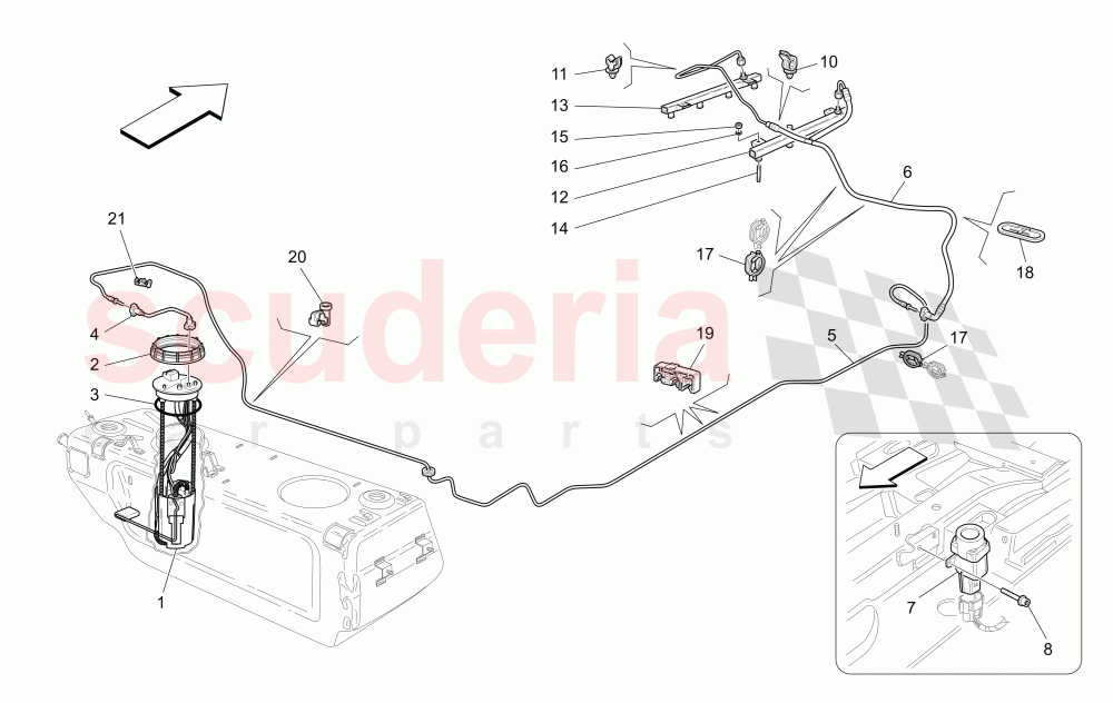 FUEL PUMPS AND CONNECTION LINES of Maserati Maserati GranTurismo (2014+) Auto