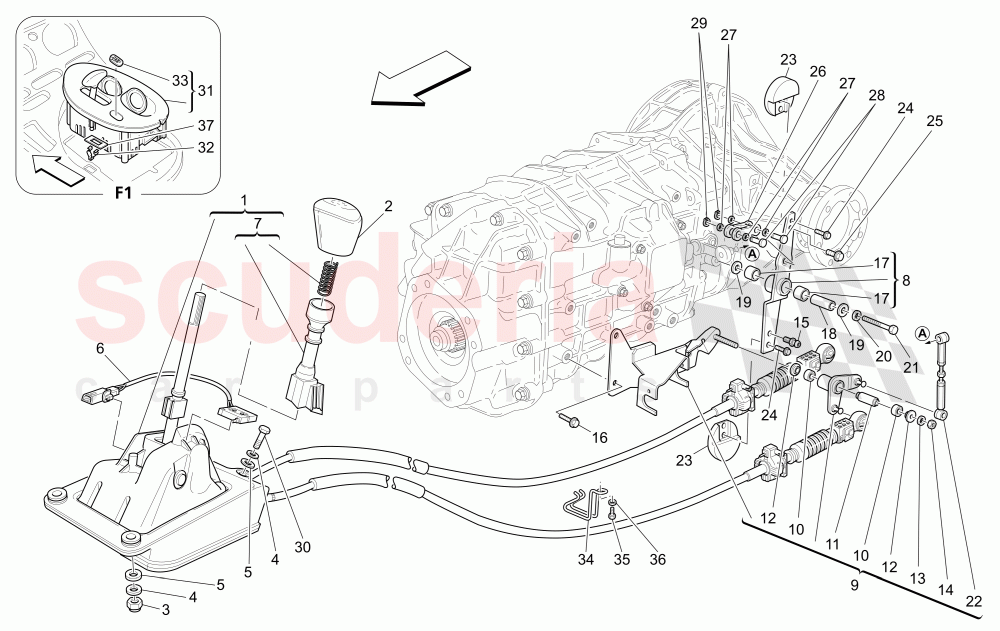 DRIVER CONTROLS FOR GEARBOX of Maserati Maserati 4200 Coupe (2005-2007) GT