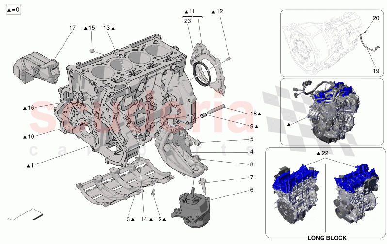 CRANKCASE of Maserati Maserati Grecale GT Automatic 2.0 T4 4WD 250HP MHEV