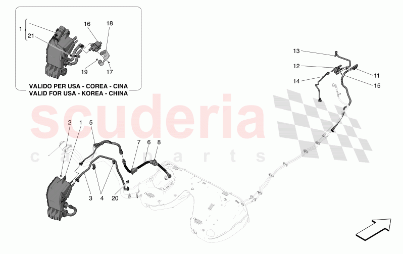 FUEL VAPOUR RECIRCULATION SYSTEM of Maserati Maserati Grecale GT Automatic 2.0 T4 4WD 250HP MHEV