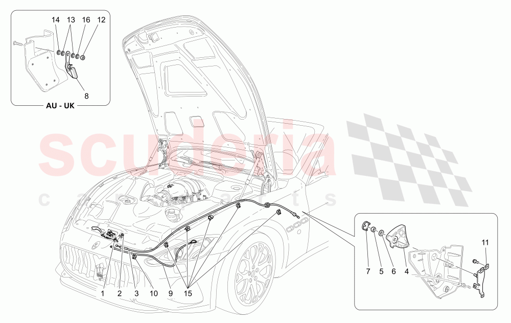 FRONT LID OPENING BUTTON of Maserati Maserati GranCabrio (2016+) MC