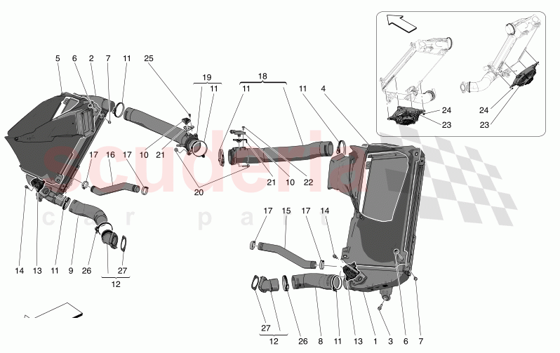 INTERCOOLER SYSTEM of Maserati Maserati MC20 Icona Automatic 3.0 BT V6 2WD 630HP