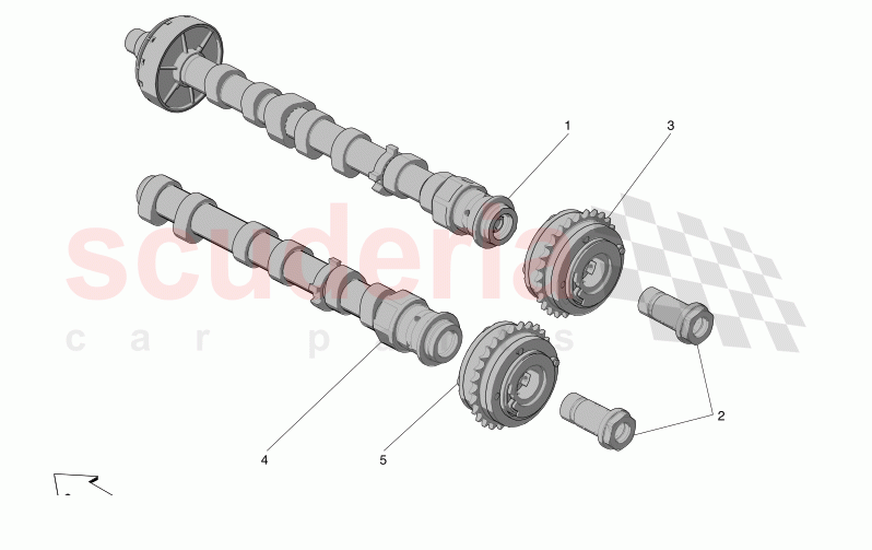 LH CYLINDER HEAD CAMSHAFTS of Maserati Maserati Grecale Trofeo Automatic 3.0 BT V6 530HP