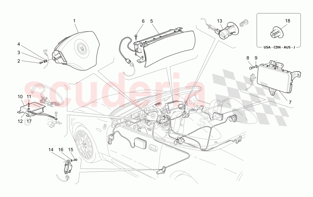 AIRBAG SYSTEM (Available with: "Spyder 90th Anniversary" Version) of Maserati Maserati 4200 Spyder (2005-2007) CC