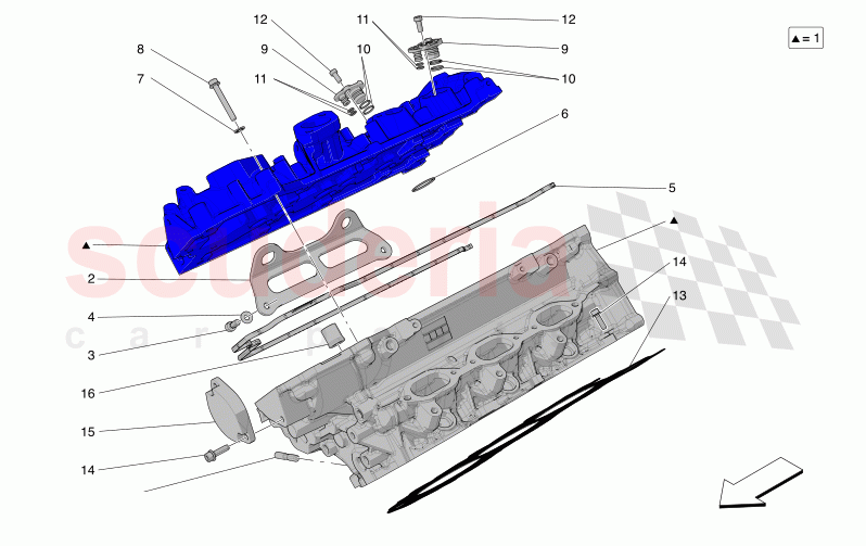 RH CYLINDER HEAD of Maserati Maserati MC20 GT2 Stradale  Automatic 3.0 BT V6 2WD 630HP - 640HP