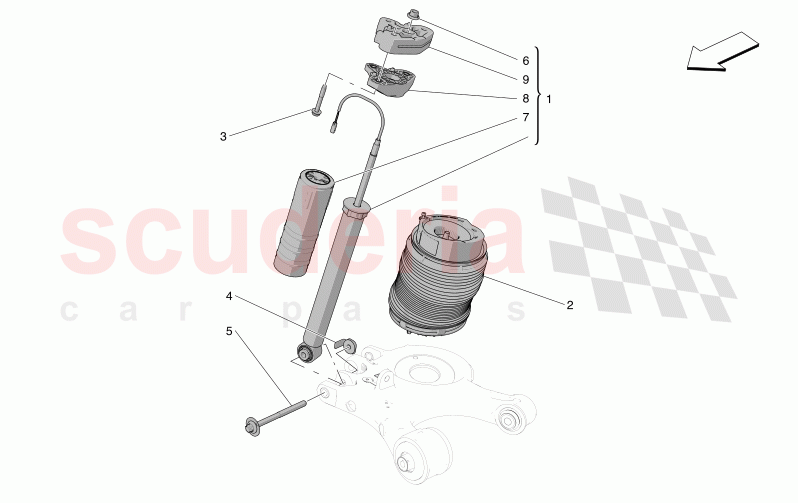 REAR SHOCK ABSORBER DEVICES of Maserati Maserati Grecale Modena Automatic 2.0 T4 4WD 330HP MHEV
