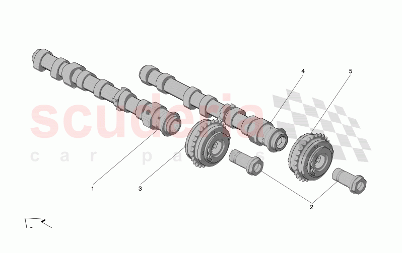 RH CYLINDER HEAD CAMSHAFTS of Maserati Maserati MC20 Notte Automatic 3.0 BT V6 2WD 630HP