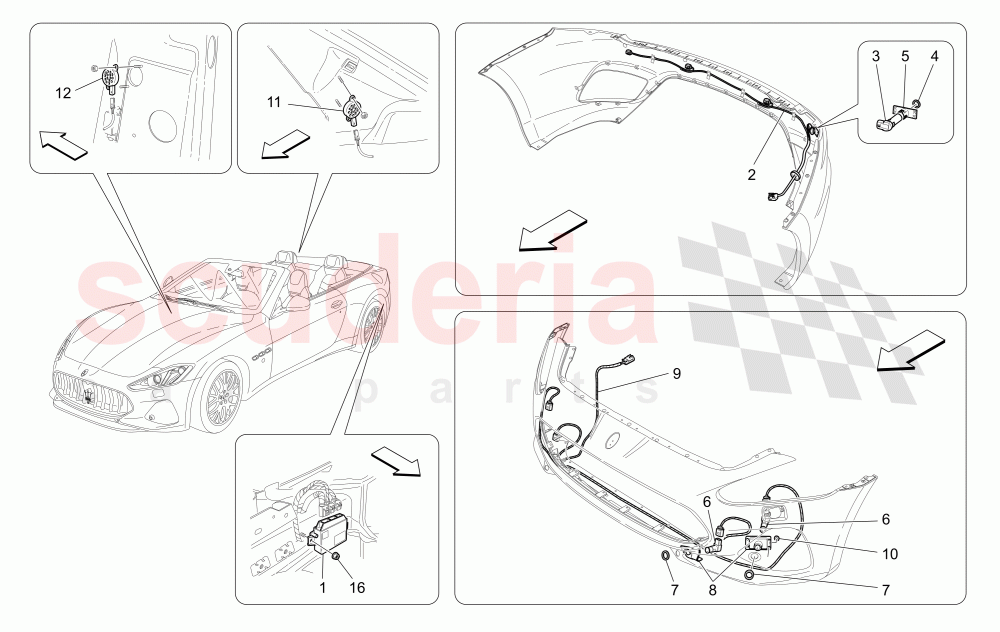 PARKING SENSORS of Maserati Maserati GranCabrio (2016+) MC
