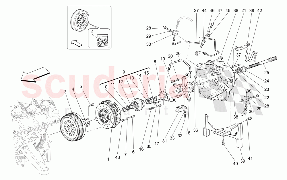 CLUTCH DISCS AND HOUSING FOR MECHANICAL GEARBOX (Not for F1) of Maserati Maserati 4200 Coupe (2002-2004) GT