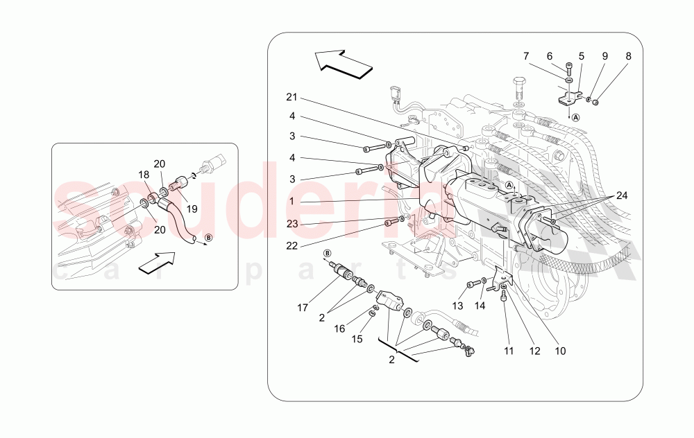 ACTUATION HYDRAULIC PARTS FOR F1 GEARBOX of Maserati Maserati GranTurismo (2011-2012) S