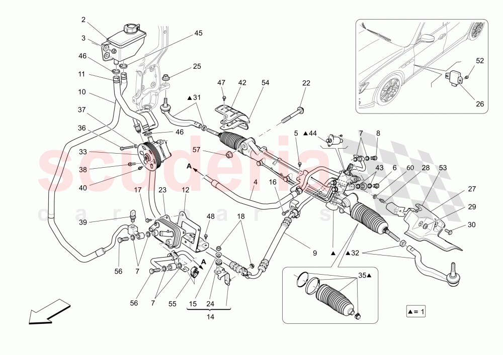 COMPLETE STEERING RACK UNIT of Maserati Maserati Ghibli (2017+)