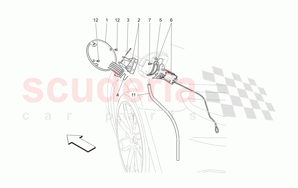 FUEL TANK DOOR AND CONTROLS of Maserati Maserati GranCabrio (2010-2012)