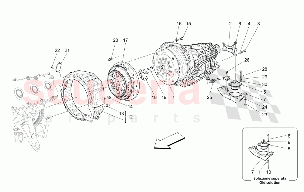 GEARBOX HOUSINGS of Maserati Maserati Quattroporte (2003-2007) Auto