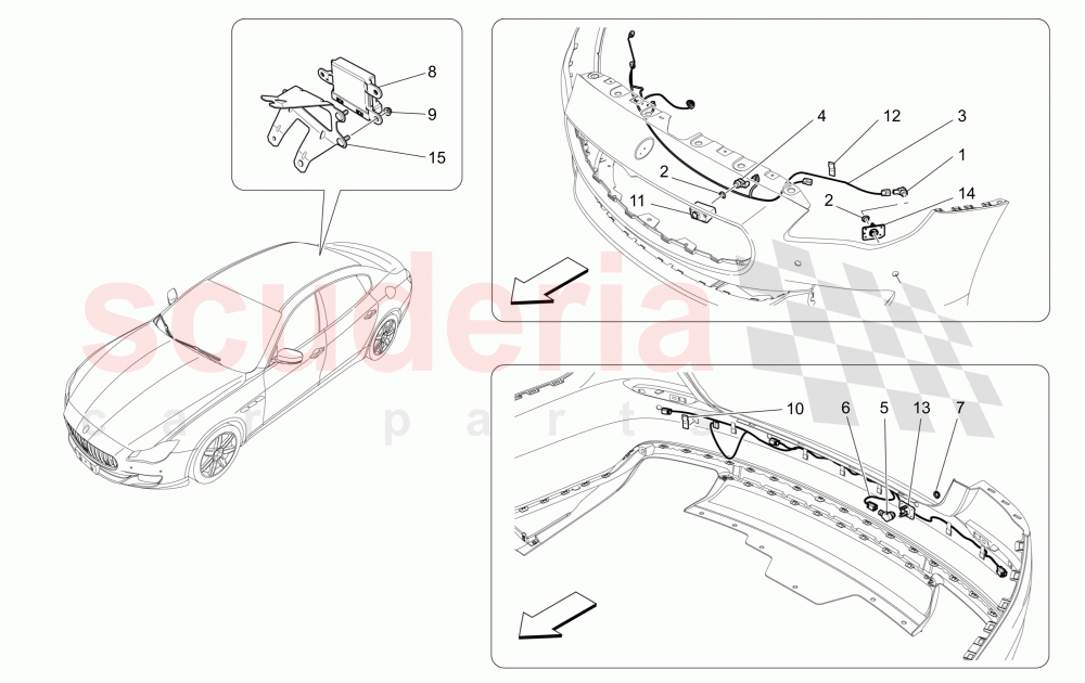PARKING SENSORS of Maserati Maserati Quattroporte (2013-2016) Diesel