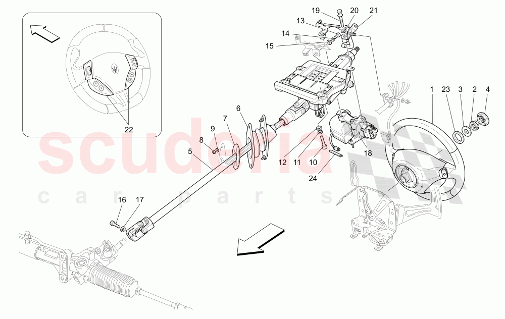STEERING COLUMN AND STEERING WHEEL UNIT of Maserati Maserati GranCabrio (2016+) MC