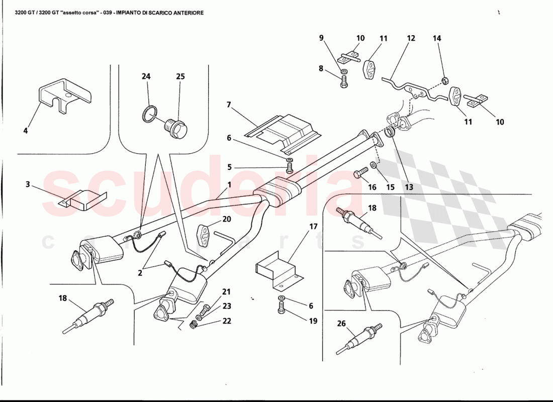 FRONT EXHAUST SYSTEM of Maserati Maserati 3200 GT / Assetto Corsa