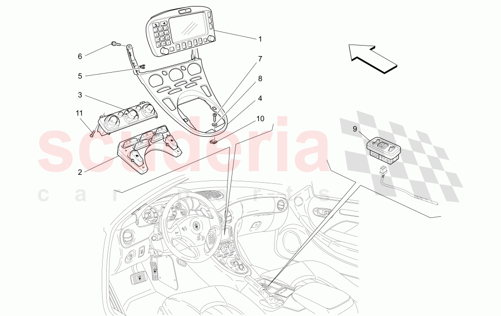 PASSENGER COMPARTMENT DEVICES (Tunnel) of Maserati Maserati 4200 Coupe (2005-2007) GT