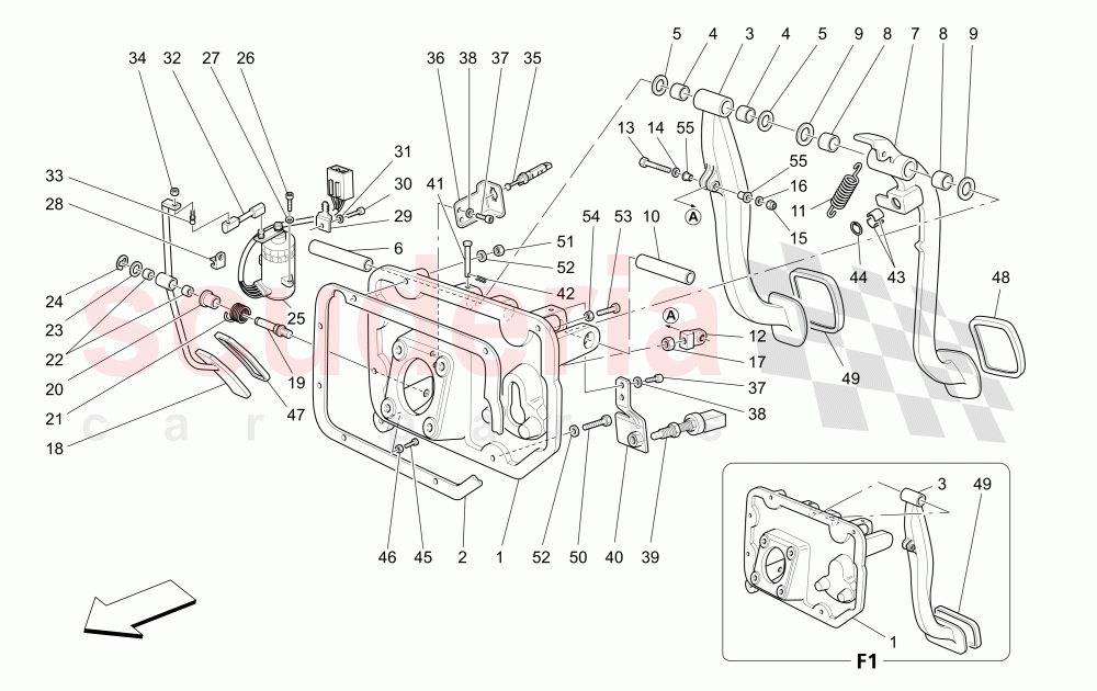 COMPLETE PEDAL BOARD UNIT of Maserati Maserati 4200 Spyder (2005-2007) GT