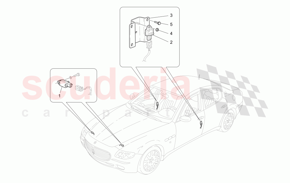CRASH SENSORS of Maserati Maserati Quattroporte (2003-2007) Auto