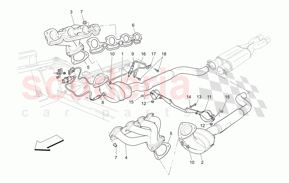 PRE-CATALYTIC CONVERTERS AND CATALYTIC CONVERTERS of Maserati Maserati GranCabrio (2013-2015) MC