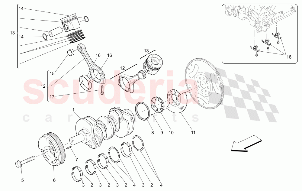 CRANK MECHANISM of Maserati Maserati Quattroporte (2017+) Diesel