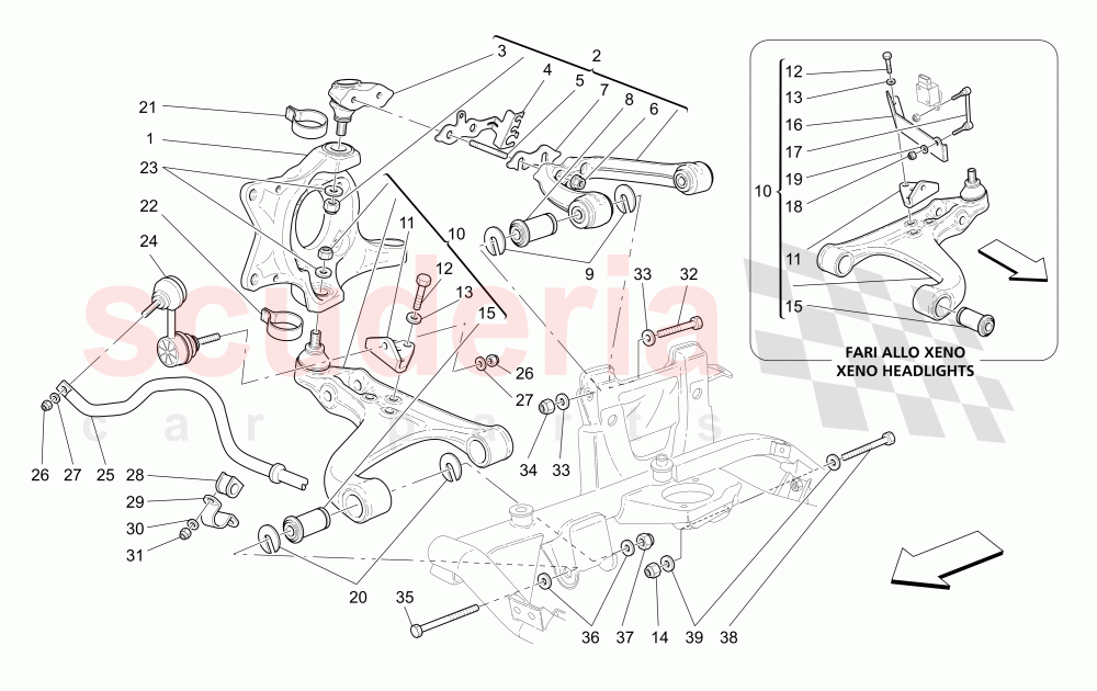 FRONT SUSPENSION of Maserati Maserati GranSport Coupe (2005-2007)