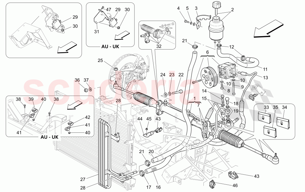 COMPLETE STEERING RACK UNIT of Maserati Maserati GranTurismo (2009-2012) S Auto