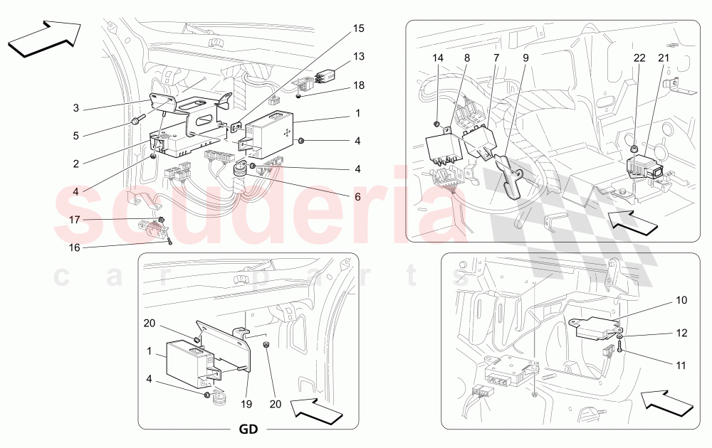 PASSENGER COMPARTMENT CONTROL UNITS of Maserati Maserati 4200 Coupe (2005-2007) CC