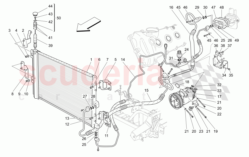A/C UNIT: ENGINE COMPARTMENT DEVICES of Maserati Maserati Quattroporte (2008-2012) S 4.7